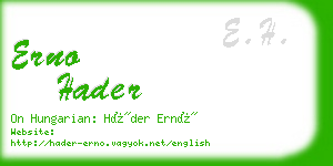 erno hader business card